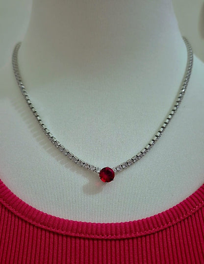 Collana punto Red e strass