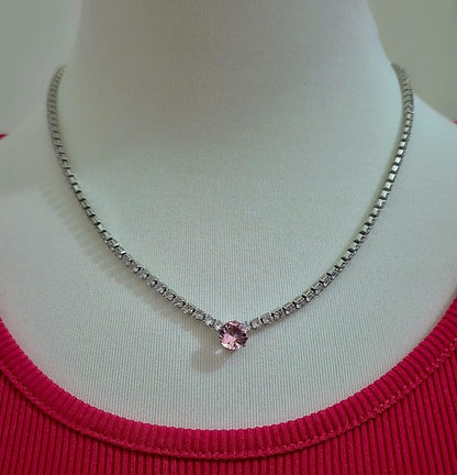 Collana punto Rosè e strass